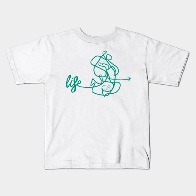 Life - green Kids T-Shirt by ninoladesign